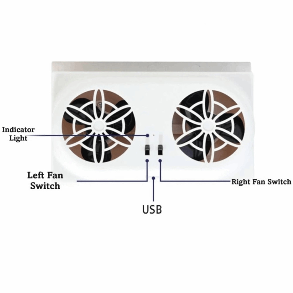 Quạt cửa sổ ô tô DONOVANQQ, chạy bằng năng lượng mặt trời, sạc USB, làm mát mạnh, tiết kiệm năng lượng, dùng cho xe du lịch ngoài trời