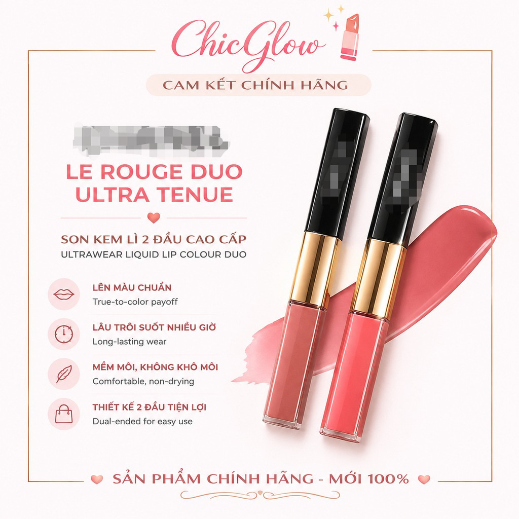 [Chính Hãng] Son Môi ℂℍ𝔸ℕ𝔼ℒ 𝐋𝐄 𝐑𝐎𝐔𝐆𝐄 𝐃𝐔𝐎 𝐔𝐋𝐓𝐑𝐀 𝐓𝐄𝐍𝐔𝐄 3.5g Fullsize Mịn Môi, Lên Màu Tự Nhiên, Dễ Dùng