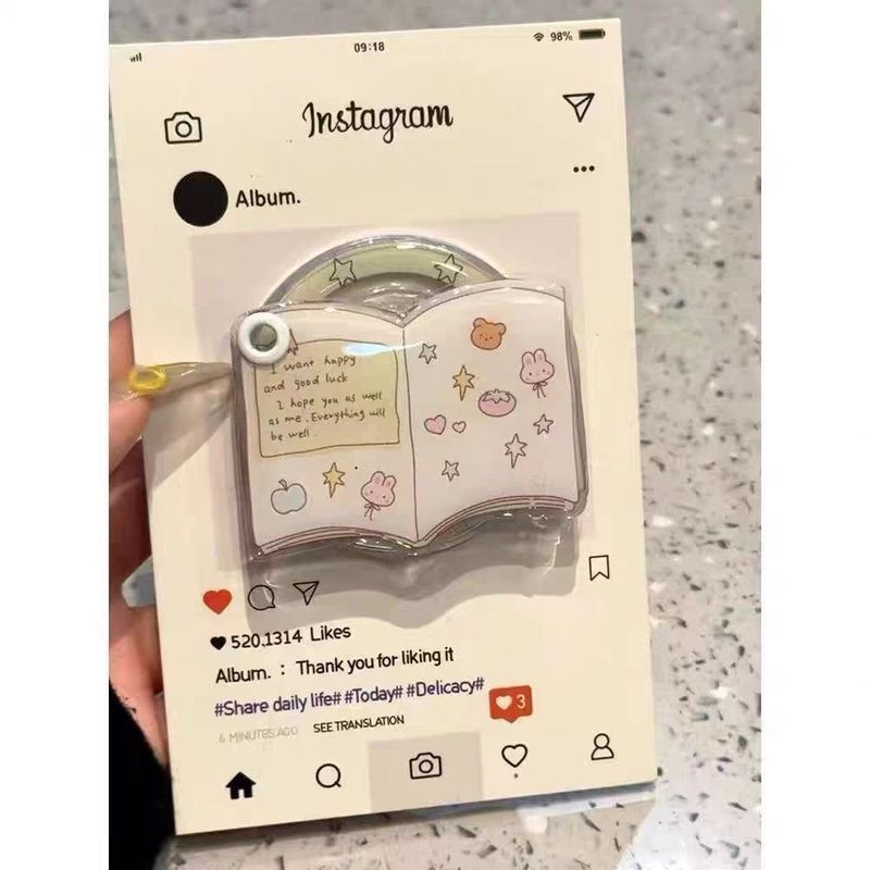 Ins Creative Niche Star Dot Book Mirror Giá đỡ từ tính Thích hợp cho Apple 16pro15 Vỏ điện thoại 14 Vỏ bảo vệ