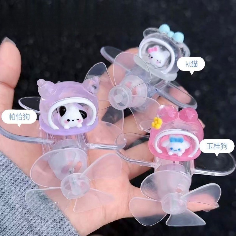 Quạt Nhỏ Trang Trí Xe Máy Hello Kitty, Quạt Mini Tay Cầm Xe đạp điện, Phong Cách Dễ Thương