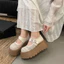 Giày Sandal Dệt Rỗng Mũi Che Phủ Nữ Giày Lưới Thoáng Khí Mùa Hè Phù Hợp Với Loafers Dày Đế Cao Sha
