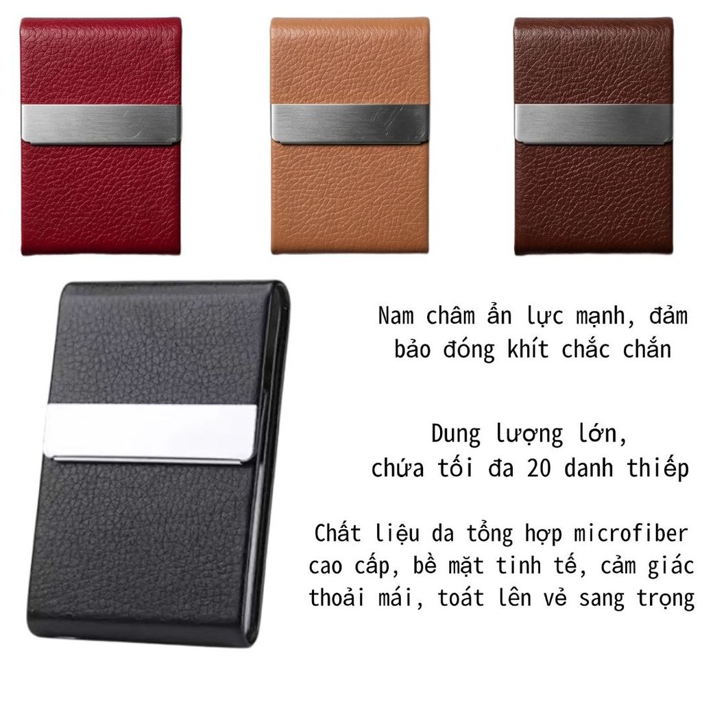 Hộp đựng danh thiếp cá nhân, Hộp đựng thẻ da, Hộp đựng thẻ tùy chỉnh có văn bản & Logo, Hộp đựng thẻ có khắc tên