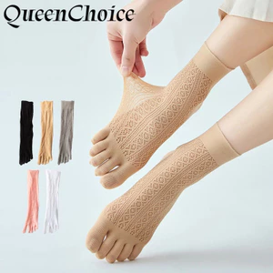3 Đôi Nữ Mùa Hè Mỏng Thoáng Khí Đến Mắt Cá Chân Tất Năm Ngón Chân Nữ Thời Trang 5 Ngón Tất