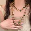Vòng cổ cổ cổ DUSKGLOW, Vòng cổ dài đầy màu sắc Bohemian, Vòng cổ hai lớp có thể xếp chồng lên nhau thời trang dành cho nữ