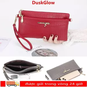 Túi xách DUSKGLOW, Ví đựng tiền phong cách giải trí Ví dài nữ, Hộp đựng thẻ bằng da PU Ly hợp nữ