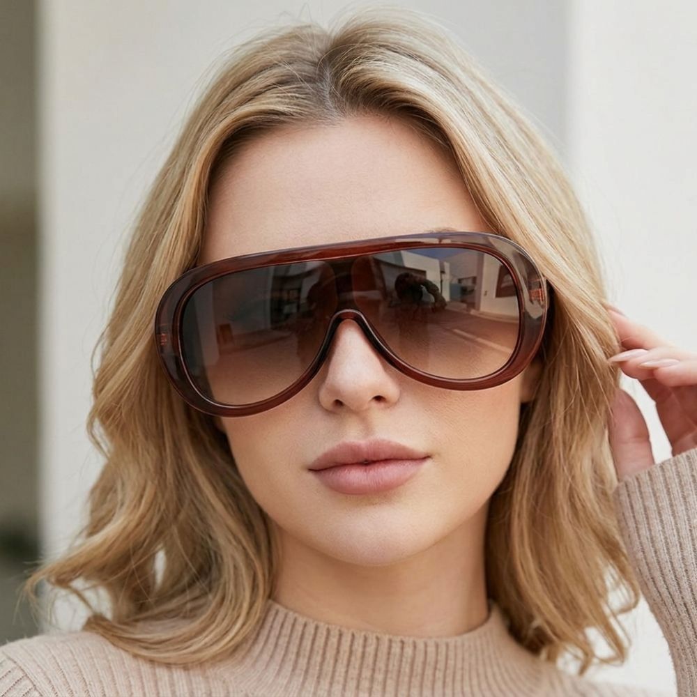 Kính Chống Nắng YMIFI UV400, Kính Mát Oversize Tích Hợp Khung Lớn, Kính Mát Chống Tia UV Retro Đi Biển Ngoài Trời Kỳ Nghỉ
