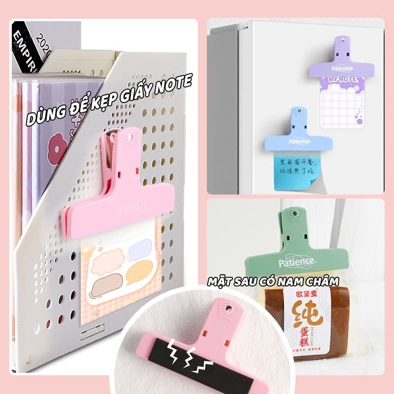 Kẹp Giấy Nam Châm Bằng Nhựa – Kẹp Giấy Nhớ, Tài Liệu Đa Năng Nhiều Màu Cute Cho Văn Phòng