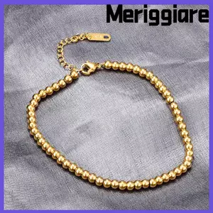 MERIGGIARE Vòng tay hạt tròn vàng Phụ kiện thời trang Mạ vàng 18k Trang sức hợp thời trang