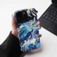 Họa tiết nghệ thuật màu xanh Thích hợp cho iPhone 17Promax 16Pro 15 11 12 13 14 xs XR 17Air Vỏ cứng hai lớp chống sốc JB9R