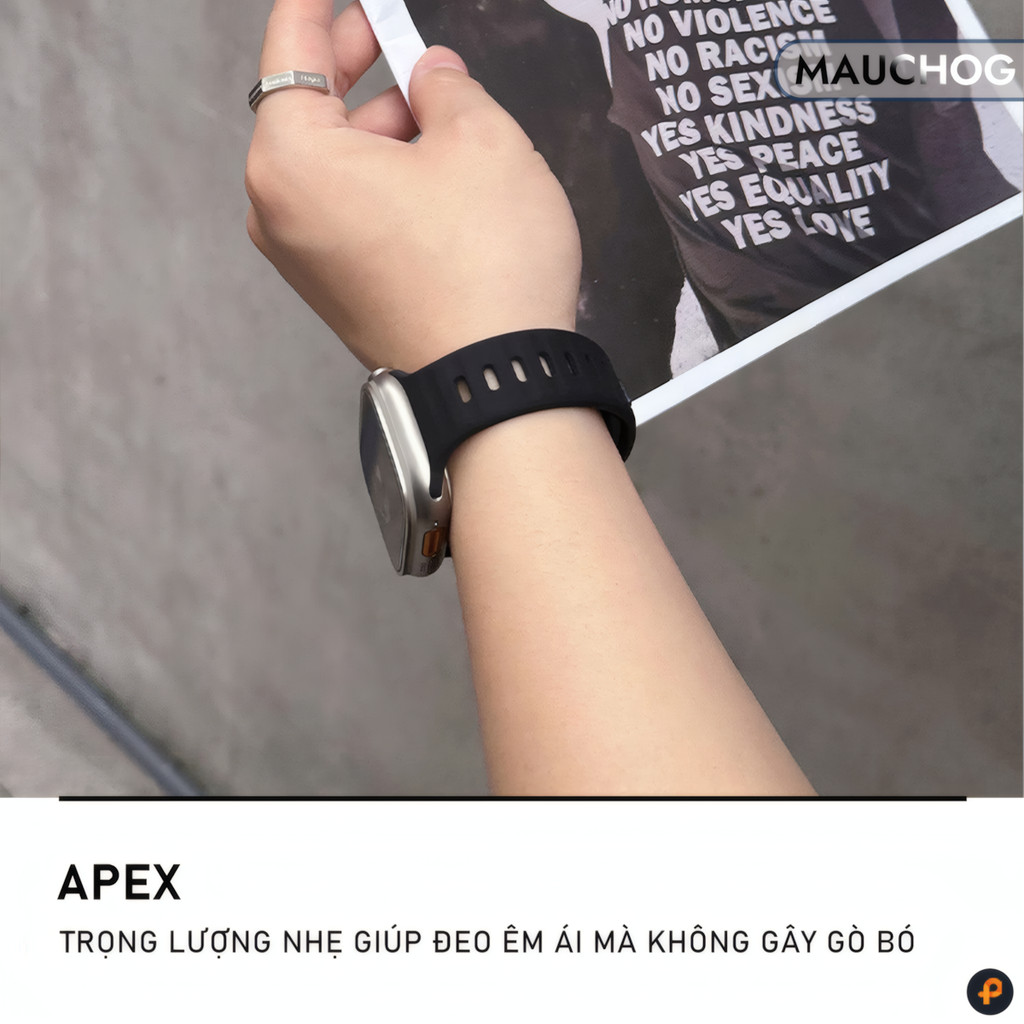Dây Đeo Cao Su Silicon Thoáng Khí Cho Đồng Hồ Apple Watch Ultra Series S11 10 9 8 7 6 SE 44/45/46/49 38/40/41/42mm