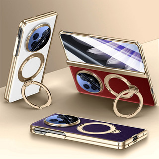 Ốp điện thoại họa tiết vải thiều sang trọng cho OPPO Find N6 Find N5 Ốp lưng bảo vệ toàn thân 360° Giá đỡ vòng xoay & Tấm bảo vệ màn hình phía trước