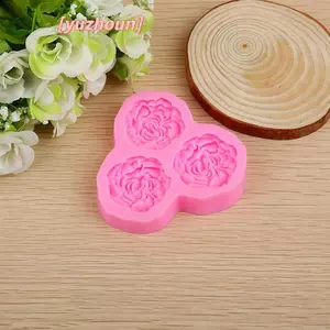 Khuôn Silicon Hoa Mẫu Đơn Cưới Cupcake Topper Fondant Bánh Trang Trí Dụng Cụ