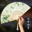 Quạt Cổ Quạt Gấp Phong Cách Trung Hoa Hanfu Nữ Sườn Xám Khiêu Vũ Trẻ Em Di Động Gấp Quạt Nhỏ Di Động Phong Cách Mới TDC