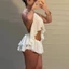 Cutenew Ruched Thanh Lịch Bộ 2 Mảnh Người Phụ Nữ Thiết Kế Tầng Dây Lưng Không Đều Áo + Quần Short Mini Bộ Đồ Phong Cách Tiệc Bãi Biển