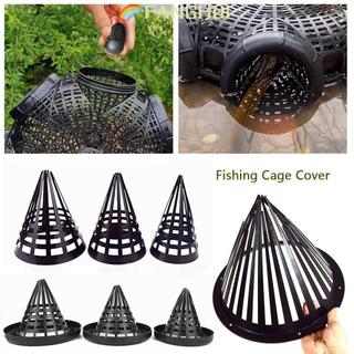 Giỏ bắt cá và nắp lồng bằng nhựa, phù hợp cho việc câu cá ngoài trời với kích thước đa dạng