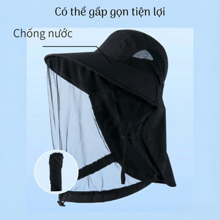 【COD】Mũ chống muỗi ngoài trời màu đen chống nước, 360 độ bảo vệ toàn diện, thích hợp cho khu vực nhiều muỗi và côn trùng