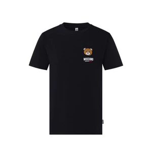 Áo thun unisex cổ tròn chất liệu dày 200gsm, có gấu bông và huy hiệu họa tiết, size từ XS đến 3XL