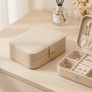 Du Lịch Hộp Trang Sức Da Di Động Tổ Chức Nhẫn Bông Tai Vòng Cổ Bảo Quản Quà Tặng Nữ