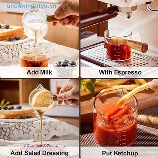 Unewtyu 75ml Kính Chịu Nhiệt Cốc Đo Espresso Miệng Đôi Bình Sữa Thủy Tinh Có Tay Cầm Cân Kính Đo Cốc VN