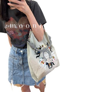 Dây chuyền bóng tự chế Nhật Bản Túi mua sắm thân thiện với môi trường Vải nylon thêu hoa Túi vải di động Túi mua sắm nylon 3S41