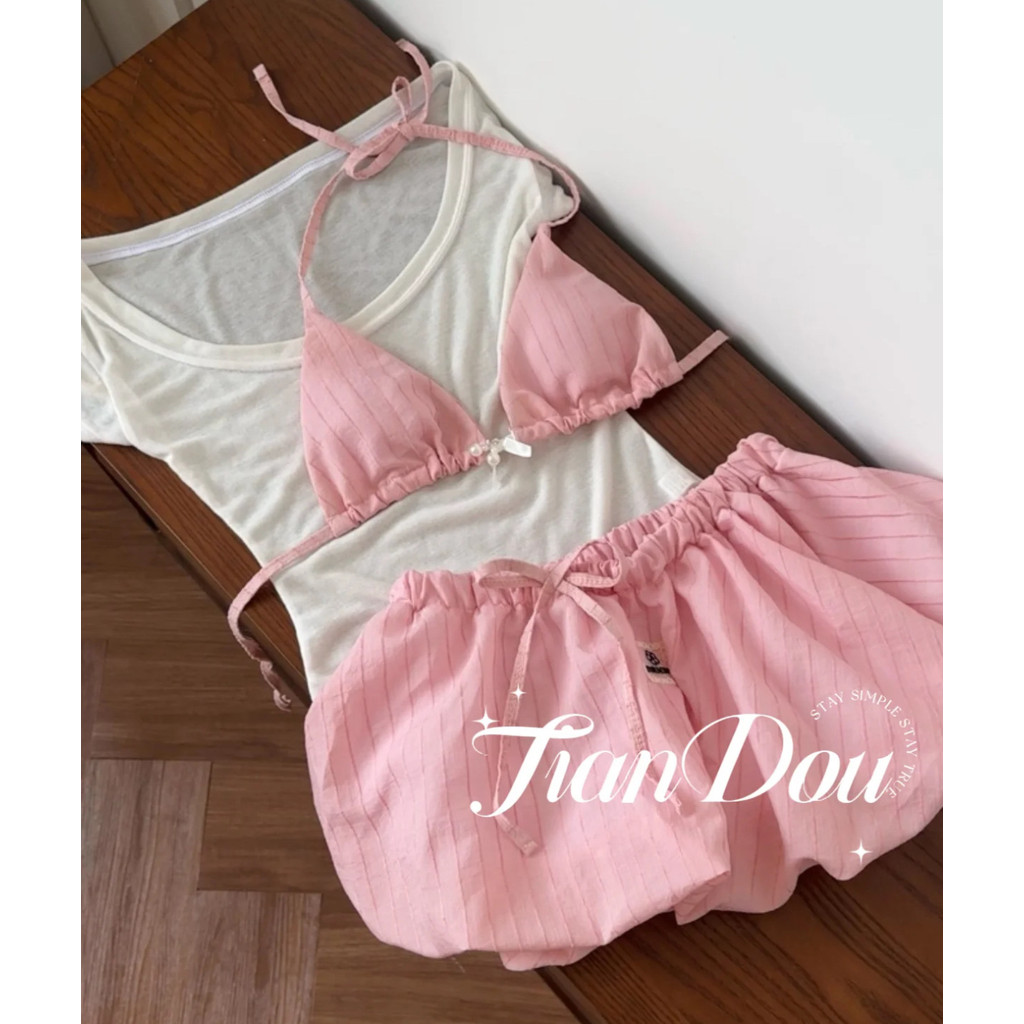 Bikini Ba Mảnh Nhỏ Tươi Phong Cách Kỳ Nghỉ Đồ Bơi Chia Bộ Đồ