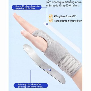 Nẹp Cổ Tay Hỗ Trợ Nẹp Nhôm Ổn Định Thoáng Khí Ống Cổ Tay Giảm Đau Phục Hồi Thể Thao