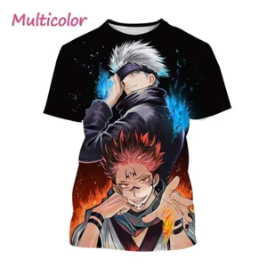 Áo Thun Graphic Tee Nam Hình 3D Gojo Satoru và Itadori từ Jujutsu Kaisen, Phù Hợp Dạo Phố