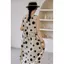 Đầm dài nữ plus size chấm bi dáng rộng từ vải lanh cotton mát mẻ cho mùa hè