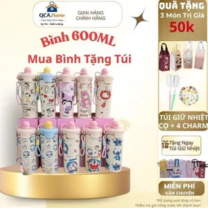 Cốc Cách Nhiệt Hoạt Hình BFF, Thiết Kế Dễ Thương, Dung Tích 600ml, Thép Không Gỉ SUS316, Chống Rò Rỉ