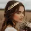 AqToCna Vương miện tiara lá vàng, phụ kiện tóc cô dâu cưới