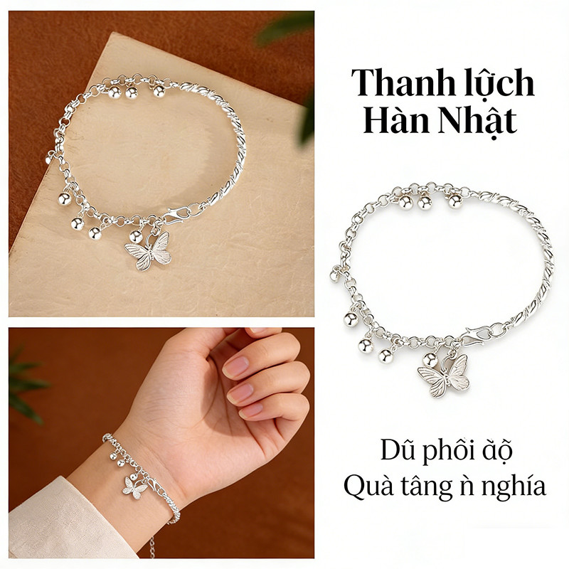 Vòng Tay Bướm Chuông độc đáo, Trang Sức Nữ Hot Trend Phong Cách Tối Giản, Dễ Phối Mọi Trang Phục