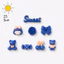Noir Sweet Bear Charm Set Đen Trắng Cao Cấp Phong Cách Hàn Quốc Gắn Dép Crocs Trang Trí Siêu dễ thương