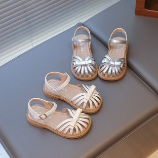 Bé Gái Xù Sandal Có Nơ Dễ Thương 2026 Mùa Hè Mới Cho Bé Đi Biển Chân Trần Giày Chống Trơn Trượt Thanh Lịch Retro Bé Gái Đi Học Đảng Giày