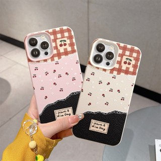Ốp Lưng iPhone TPU Hoạ Tiết Da Mềm Cherry Chống Sốc, Chống Bẩn Cao Cấp - iP X/XS/11/12/13/14/15/16/17/Pro/Max