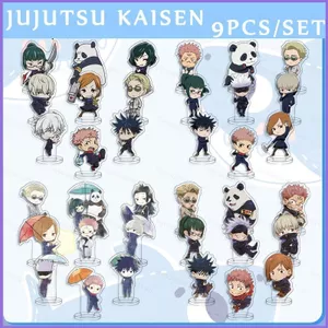 SQ11 Anime Jujutsu Kaisen Hình Acrylic Đồ Chơi Mô Hình Bộ 9 Chiếc Đĩa Giữ Gojo Satoru Đồ Trang Trí Trang Trí Nhà Quà Tặng