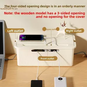 Hộp lưu trữ cáp TRTR Máy tính để bàn Sạc dữ liệu Cáp lưu trữ Thiết bị cắm Soet Thiết bị quản lý cáp Trắng Sắp xếp lưu trữ VN