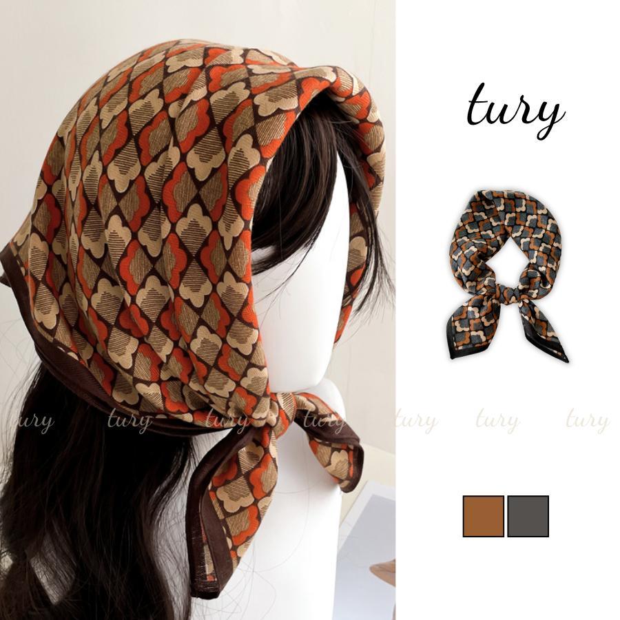 Khăn Lụa Unisex Nam Nữ 70 - Tury - Khăn Lụa Chiffon Họa Tiết Xương Cá - KL077