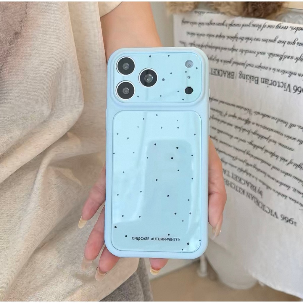 Họa tiết chấm + Vòng cổ hình trái tim Vỏ điện thoại cho IPhone 17 Pro Max 17 16 15 14 Vỏ bảo vệ chống sốc
