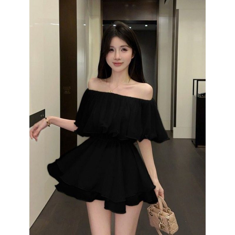 Pháp Siêu Cổ Tích Xù Cổ Phẳng Dây Áo Sơ Mi Voan Nữ Mùa Hè Tinh Khiết Desire Phong Cách Gợi Cảm Nẹp Giữa Chiều Dài Hàng Đầu