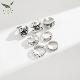VRZ 7 Cái / bộ Punk Rắn Nhẫn Nữ Gothic Nhện Nam Trang Sức Thời Trang Quà Tặng Phụ Kiện HOT