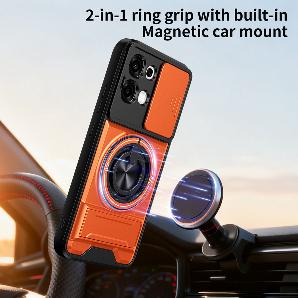 Ốp Điện Thoại Giá Đỡ Nhẫn 360 Thích Hợp Cho OPPO A6 Pro A78 A58 A77 A59 A3 A60 4G 5G Dây Trượt Bảo Vệ Camera Chân Đế Thẳng Đứng Gắn Xe Từ Tính Vỏ Bảo Vệ Chống Sốc