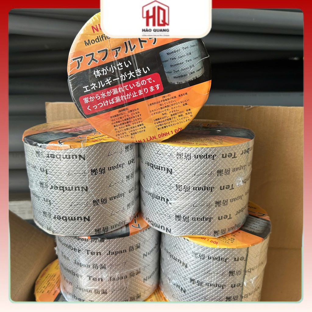 3 Cuộn Băng Keo Chống Thấm NANO NUMBER TEN Nhật Bản – Keo Dán Chống Dột Mái Tôn, Tường, Ống Nước Siêu Dính