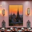 Thái Lan Phong Cảnh Mèo Nghệ Thuật Treo Tường Đông Nam Á Tranh Canvas Không Khung Chống Thấm Nước Cho Nhà Hàng Nhà Ở Khách Sạn