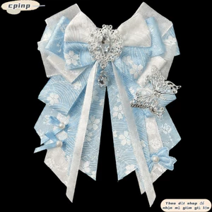 CPINCP Itabag Trang trí, Trang sức thủ công Ruy băng hai lớp Anime Ngoại vi, Kawaii với chốt Nút thắt nơ dài Streamers DIY Lolita Merch Trang trí tiệc