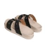 Mặc Bên Ngoài Dép Slip-On Màu Đen Trang Trí Vòng Tròn Giày Đế Bằng Thoải Mái Đơn Giản Hai Lớp Ngà Trắng Flat Dép Nữ DDTA