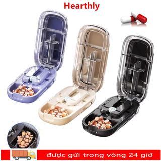 Hộp cắt viên chống bụi, chia ngăn, nghiền thuốc nhỏ/lớn HEARTHLY