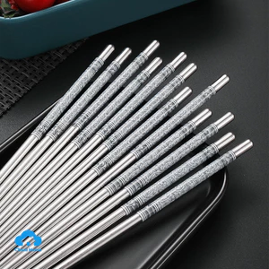 🌤️COD🌤️Đôi Đũa Inox Chống Trượt Phong Cách Trung Hoa 1 đôi đũa sứ trắng xanh inox