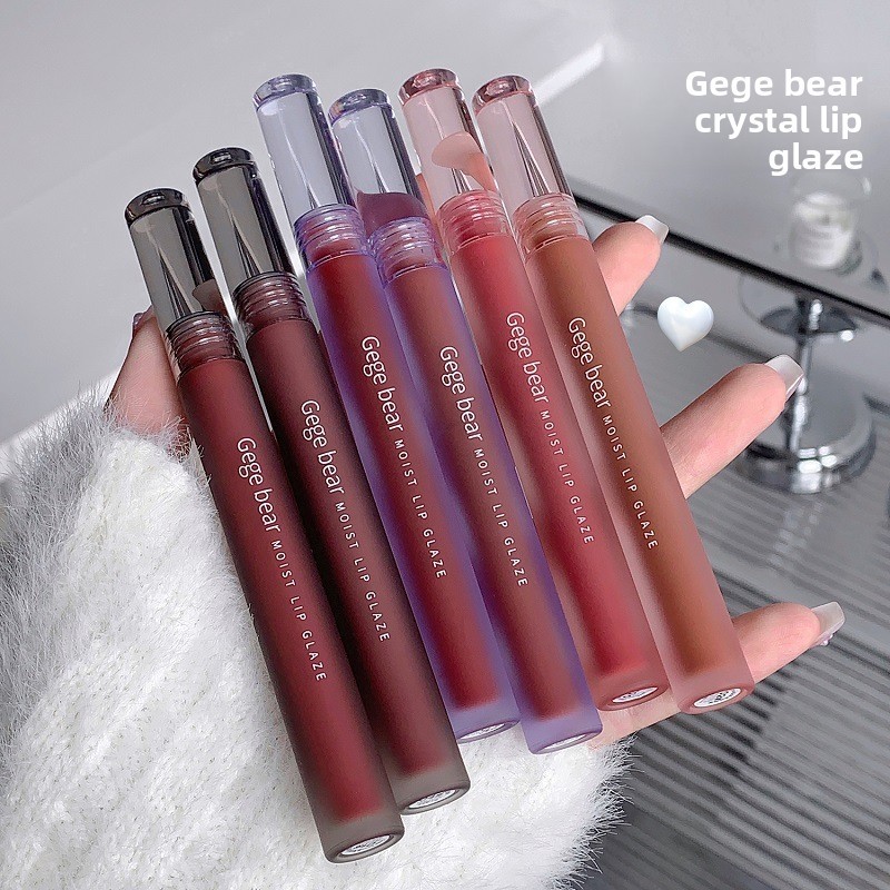 Son GEGE BEAR - 【Kết cấu trong mướt】, chất nhung lì mịn, lên màu chuẩn không dễ phai, phong cách nữ sinh