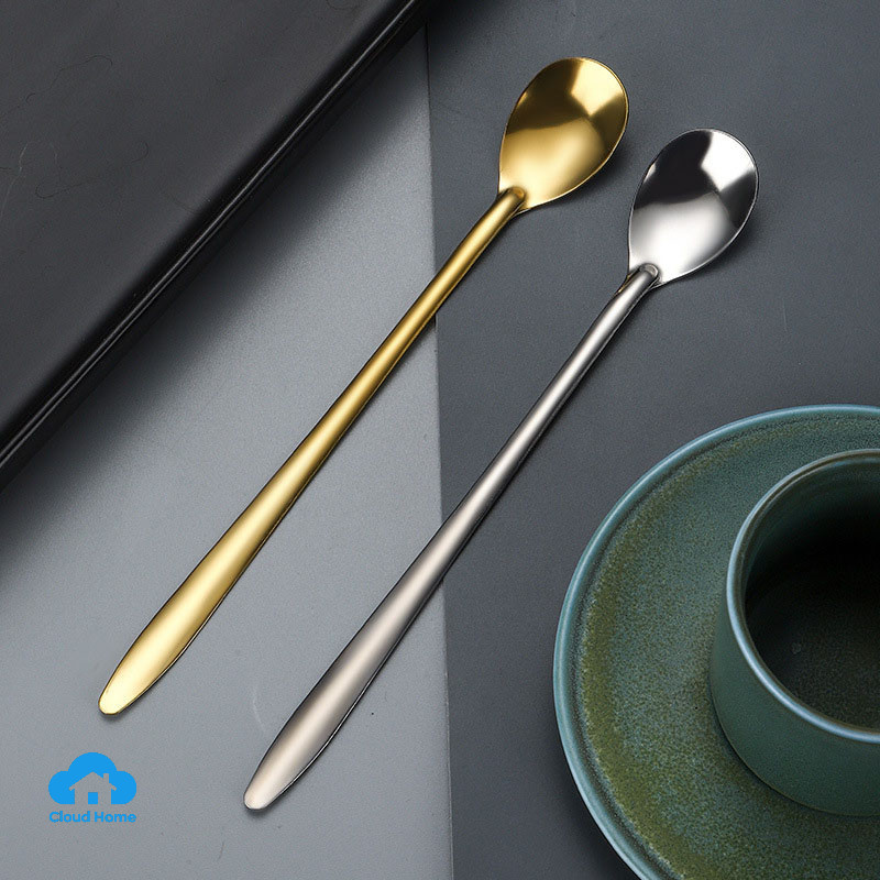 Muỗng mật ong bằng thép không gỉ, muỗng kem cán dài, muỗng gia vị, muỗng khuấy.