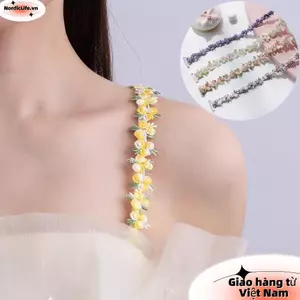 Dây đeo áo ngực hoa NORDICLIFE, Dây đeo vai có thể điều chỉnh có thể tháo rời, Dây đeo vai hoa bằng vải Polyester co giãn Váy dự tiệc cưới